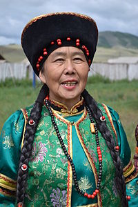 A Sartuul woman from the village of Tsagatuy, Russia