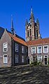 Delft's Oude Kerk seen from St. Agathaplein