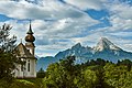 WLM 2015, 32. Platz: Wallfahrtskirche Maria Gern mit Watzmann.