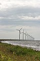 Windmolenpark in het IJsselmeer bij de Ketelbrug (Flevoland)