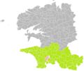 Carte de Plomelin au sein de l'arrondissement de Quimper