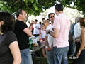 Many Wikipedians next to the table