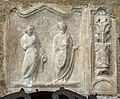 English: Roman gravestone with the relief of a standing couple (CSIR II/3, 289) Deutsch: Römerzeitliche Grabreliefplatte mit zwei frontal stehenden Figuren eines Ehepaares (CSIR II/3, 289)