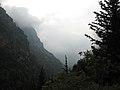 View from the Monastery of Qozhaya under fog