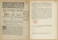 Code noir, ou Édit du Roi, servant de règlement... dans la province et colonie de la Loüisianne,1724-27, Pages de couverture, une & dernière.Wikisource