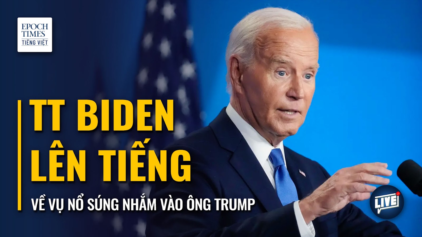 TT Biden lên tiếng về vụ nổ súng tại cuộc vận động tranh cử của ông Trump  trước người dân cả nước