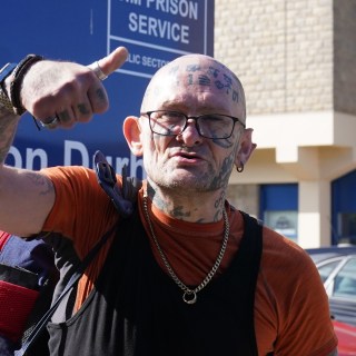 Jason Hoganson after being released from Durham prison. He was one of 1,750 prisoners released 40 per cent of the way through their sentences under a scheme to prevent jails from running out of space