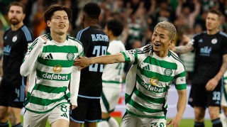 Furuhashi, left, and Maeda were both on the scoresheet as Celtic opened their Champions League campaign with a win for the first time in 13 attempts