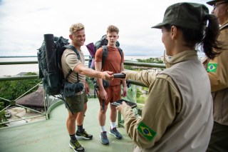 Jeff Brazier and his son Freddy in Celebrity Race Across the World