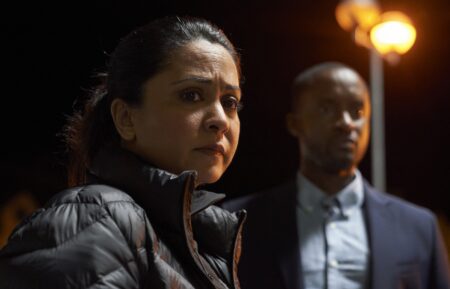 Parminder Nagra as D.I. Rachita Ray; Peter Bankole as D.S. Kwesi Edmund in 'D.I. Ray' Season 2 Episode 1