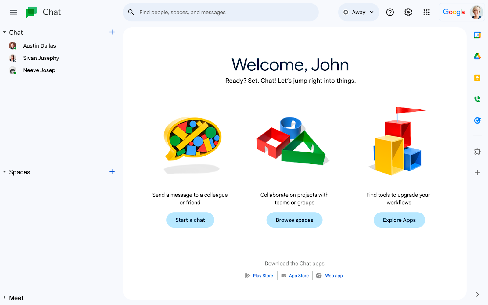 Nueva experiencia de integración web en Google Chat