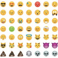 Set of emoticon. Smile icon set.