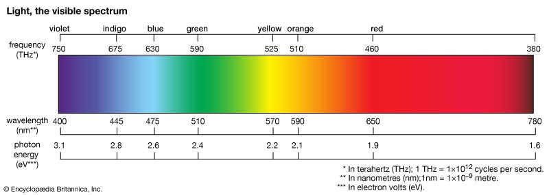 visible spectrum of light