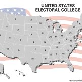 United States electoral college map showing number of electoral votes by state.