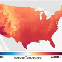 Average temperature in the United States during August 2016, weather