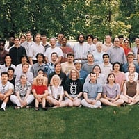 1998: Posing with staff on Mathematica’s 10th anniversary…