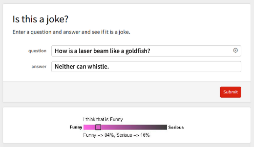 "Is this a joke?" classifier assesses how funny a question and answer are