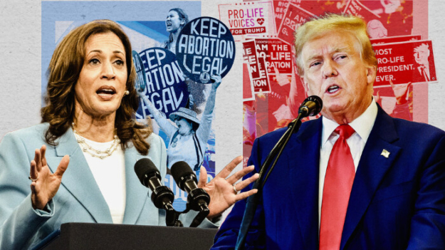 Image form article La postura de Trump y Harris sobre el aborto