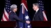 (FILE) Australia's Foreign Minister Penny Wong shakes hands with Secretary of State Antony Blinken in Annapolis, Tuesday, Aug. 6, 2024.