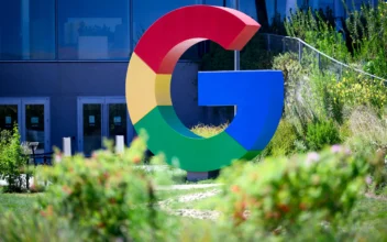 A large Google logo at Google's Bay View campus in Mountain View, Calif., on Aug. 13, 2024. (Josh Edelson/AFP via Getty Images)