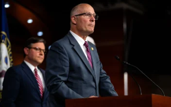 Rep. John Moolenaar (R-Mich.) speaks during a news conference following a House Republican Conference meeting at the U.S. Capitol on Sept. 10, 2024. (Kent Nishimura/Getty Images)