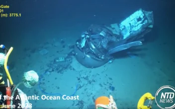 The U.S. Coast Guard released underwater video footage of the aftermath of the June 2023 implosion of the Titan submersible tourist vessel during a hearing into the disaster this week. (Screenshot via NTD)