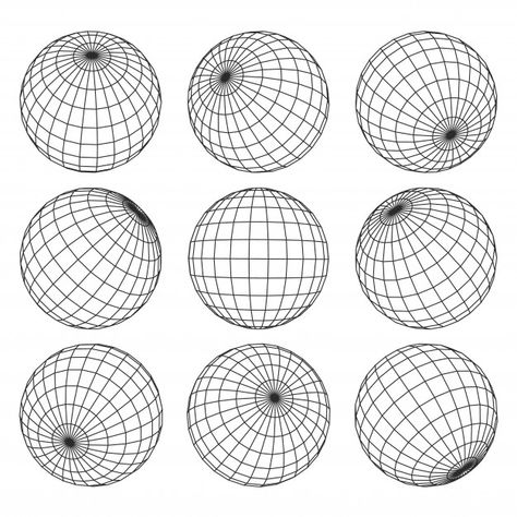 Globe grid. 3d sphere wires, earth netwo... | Premium Vector #Freepik #vector #circle #line #globe #earth Op Art, 3d Sphere, Desain Editorial, Texture Graphic Design, Art Classes, Design Inspo, Premium Vector, Art Inspo, Art Reference