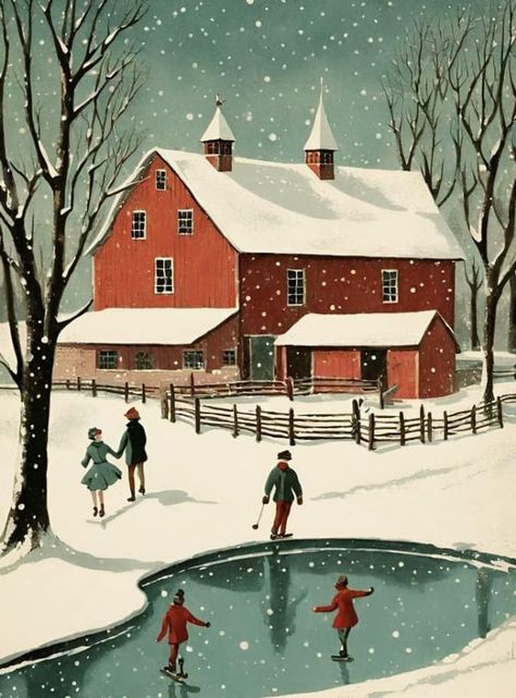 🎄Old Time Christmas Memories 🎄 | Making Memories..🌲🌲🌲 | Facebook Tela, Snowman Pictures Image, Winter Cottage Aesthetic, Vintage Winter Illustration, Vintage Christmas Prints, Cottagecore Winter, Cute Cabins, Old Time Christmas, Beautiful Winter Scenes