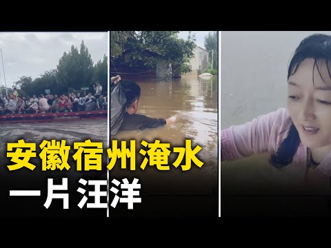 暴雨袭击安徽萧县 洪水淹没房屋农田 一片汪洋｜ #人民报