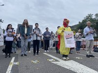 百人上凱道體會母雞處境  訴求格子籠飼養退場