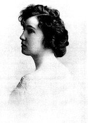 Gertrude Sans Souci, as portrayed in her 1894-95 brochure. (From Laudon, Robert Tallant. (2003) Gertrude Sans Souci (1873–1913) and her Milieu: Building a Musical Career Retrieved from the University of Minnesota Digital Conservancy, https://hdl.handle.net/11299/44896. Used by permission of the Minnesota Historical Society.)