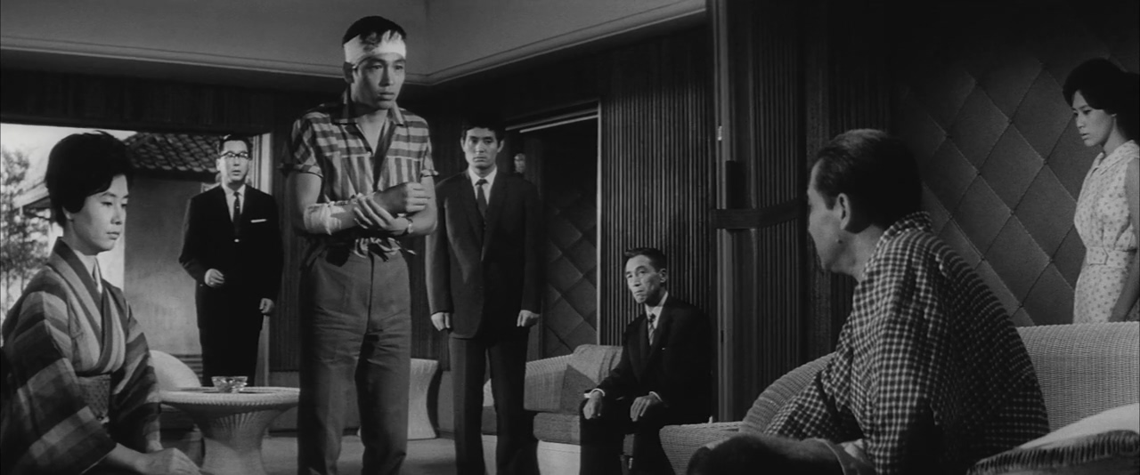 Minoru Chiaki, Yûsuke Kawazu, Seiji Miyaguchi, Tatsuya Nakadai, Misako Watanabe, Sô Yamamura, and Mari Yoshimura in Karami-ai (1962)