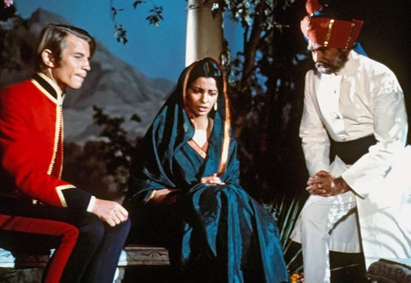 Persis Khambatta, Michael York, and Rafiq Anwar in Conduct Unbecoming (1975)