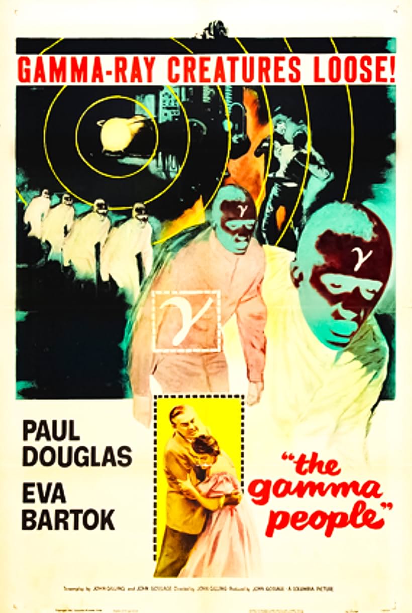 Paul Douglas and Eva Bartok in The Gamma People (1956)