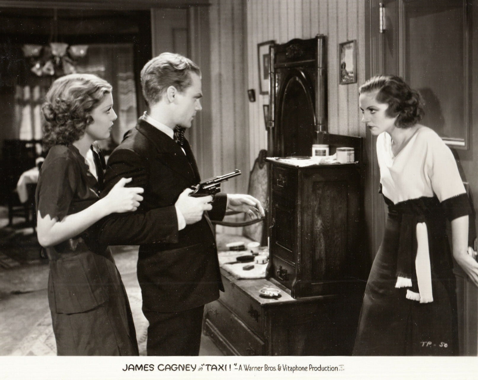 James Cagney, Dorothy Burgess, and Loretta Young in Taxi! (1931)