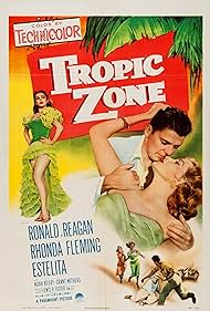 Ronald Reagan, Rhonda Fleming, and Estelita Rodriguez in Tropic Zone (1953)