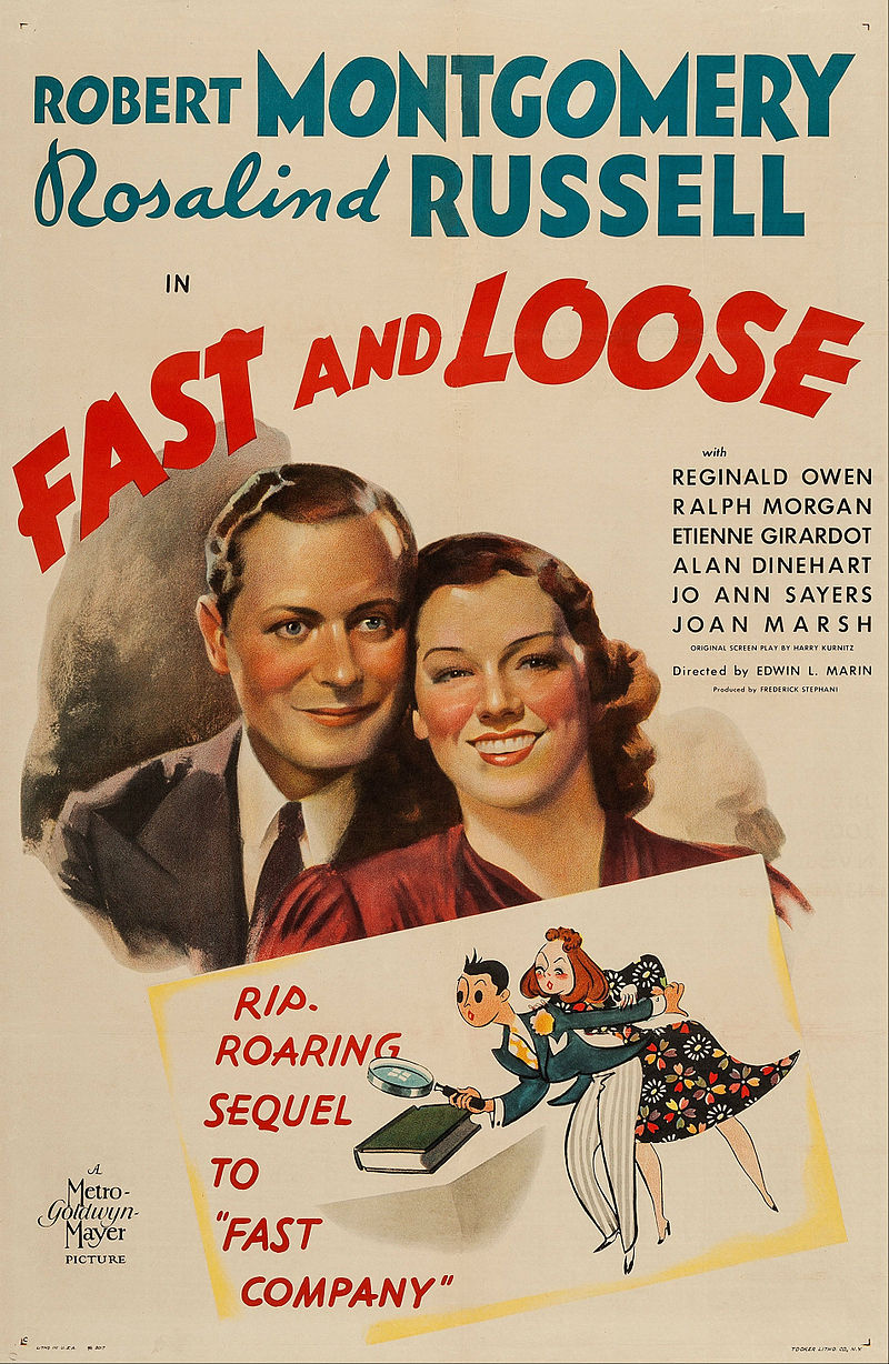 Robert Montgomery and Rosalind Russell in Fast and Loose (1939)