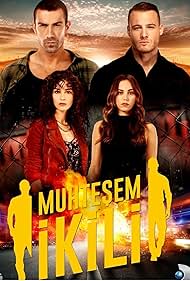 Kerem Bürsin, Ibrahim Celikkol, Öykü Karayel, and Özge Gürel in Muhtesem Ikili (2018)