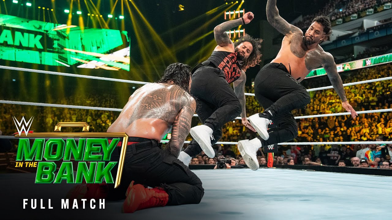 Jonathan Solofa Fatu, Joshua Samuel Fatu, and Joe Anoa'i in WWE Money in the Bank (2023)