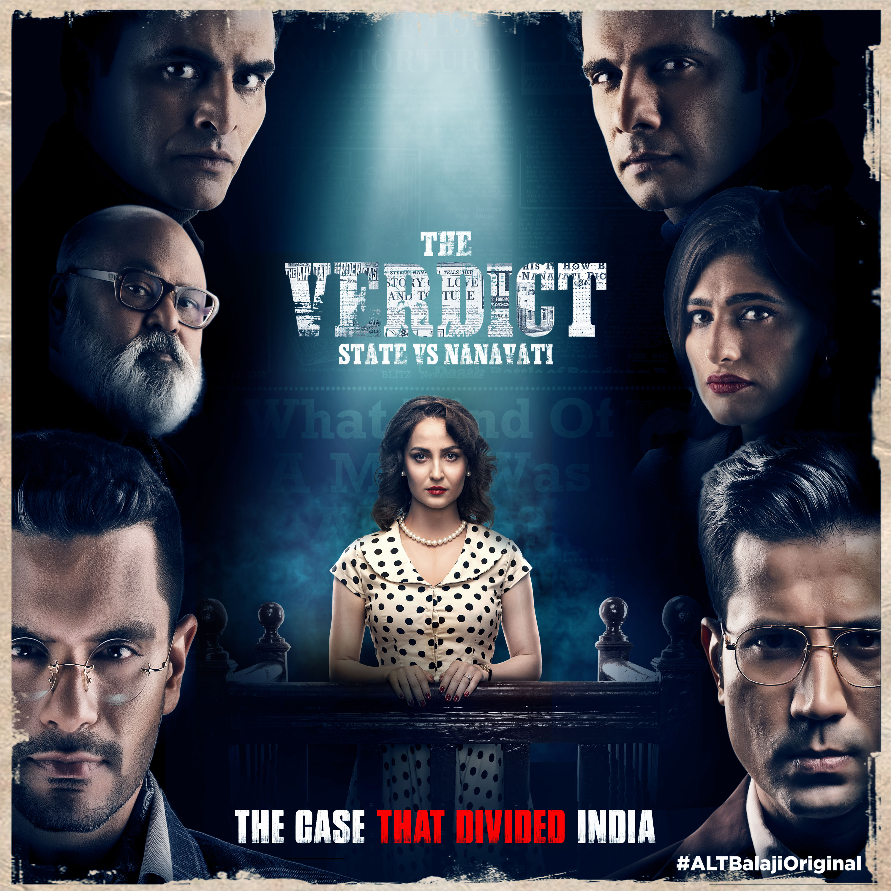 Saurabh Shukla, Manav Kaul, Angad Bedi, Kubbra Sait, Viraf Patel, Sumeet Vyas, and Elli Avrram in The Verdict - State Vs Nanavati (2019)