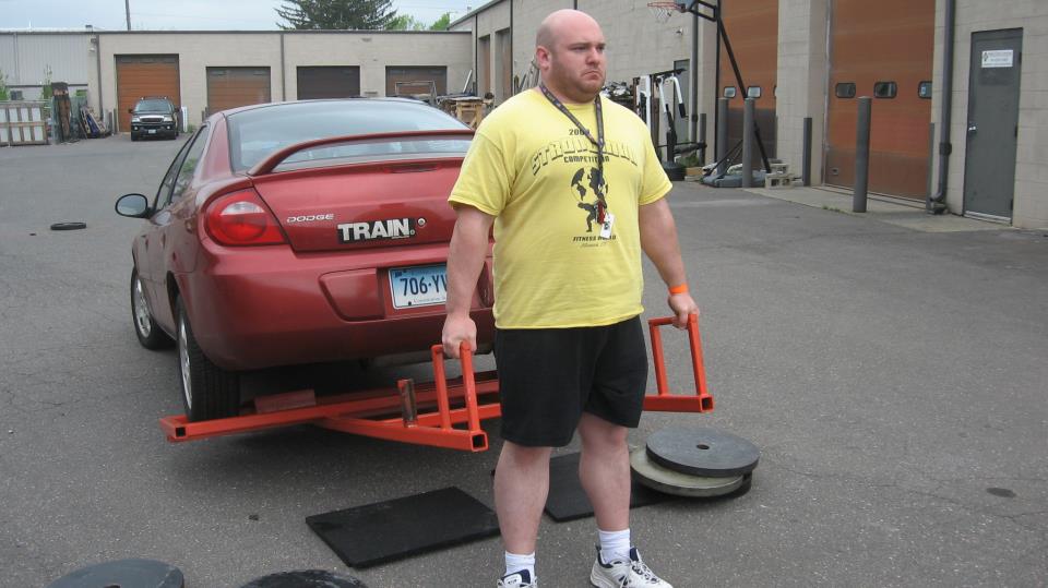 Christopher Annino competing in strongman competition 