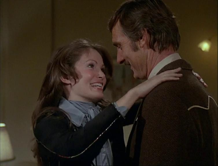 Jaclyn Smith and Dennis Weaver in McCloud (1970)