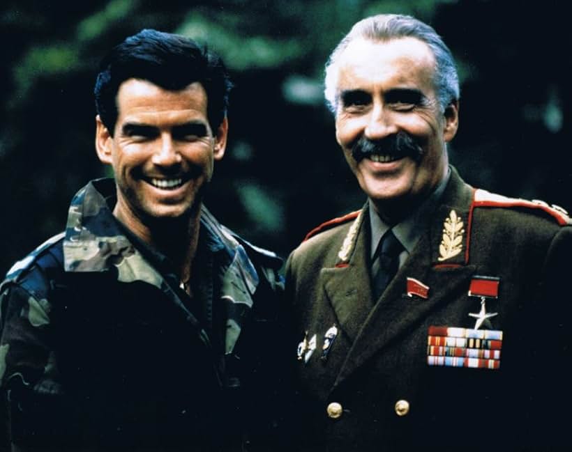 Pierce Brosnan and Christopher Lee in Death Train (1993)