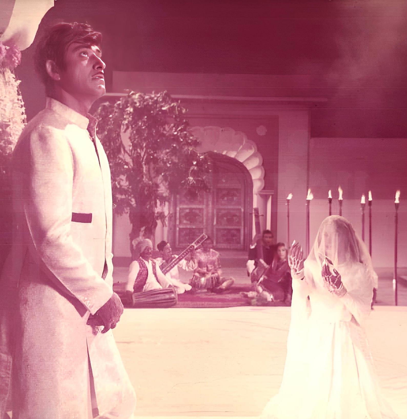 Raaj Kumar and Meena Kumari in Pakeezah (1972)