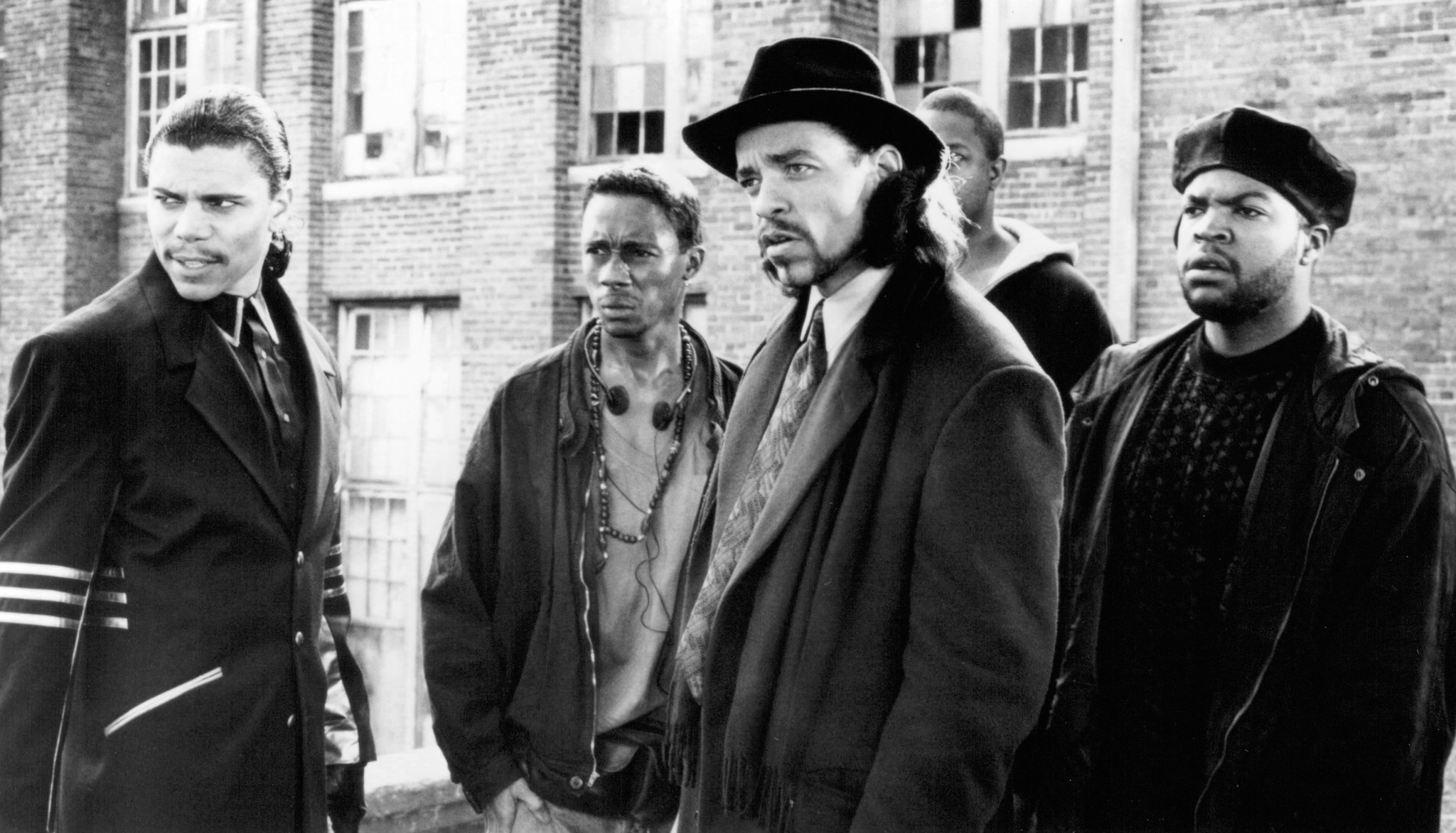 Ice Cube, Ice-T, Tom Lister Jr., Stoney Jackson, and De'voreaux White in Trespass (1992)