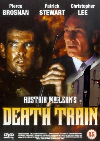 Pierce Brosnan and Patrick Stewart in Death Train (1993)