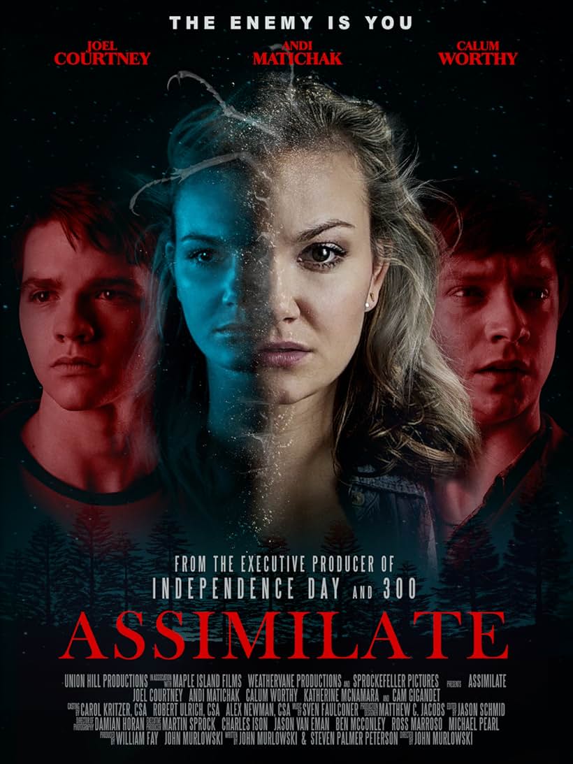 Calum Worthy, Joel Courtney, and Andi Matichak in Assimilate (2019)