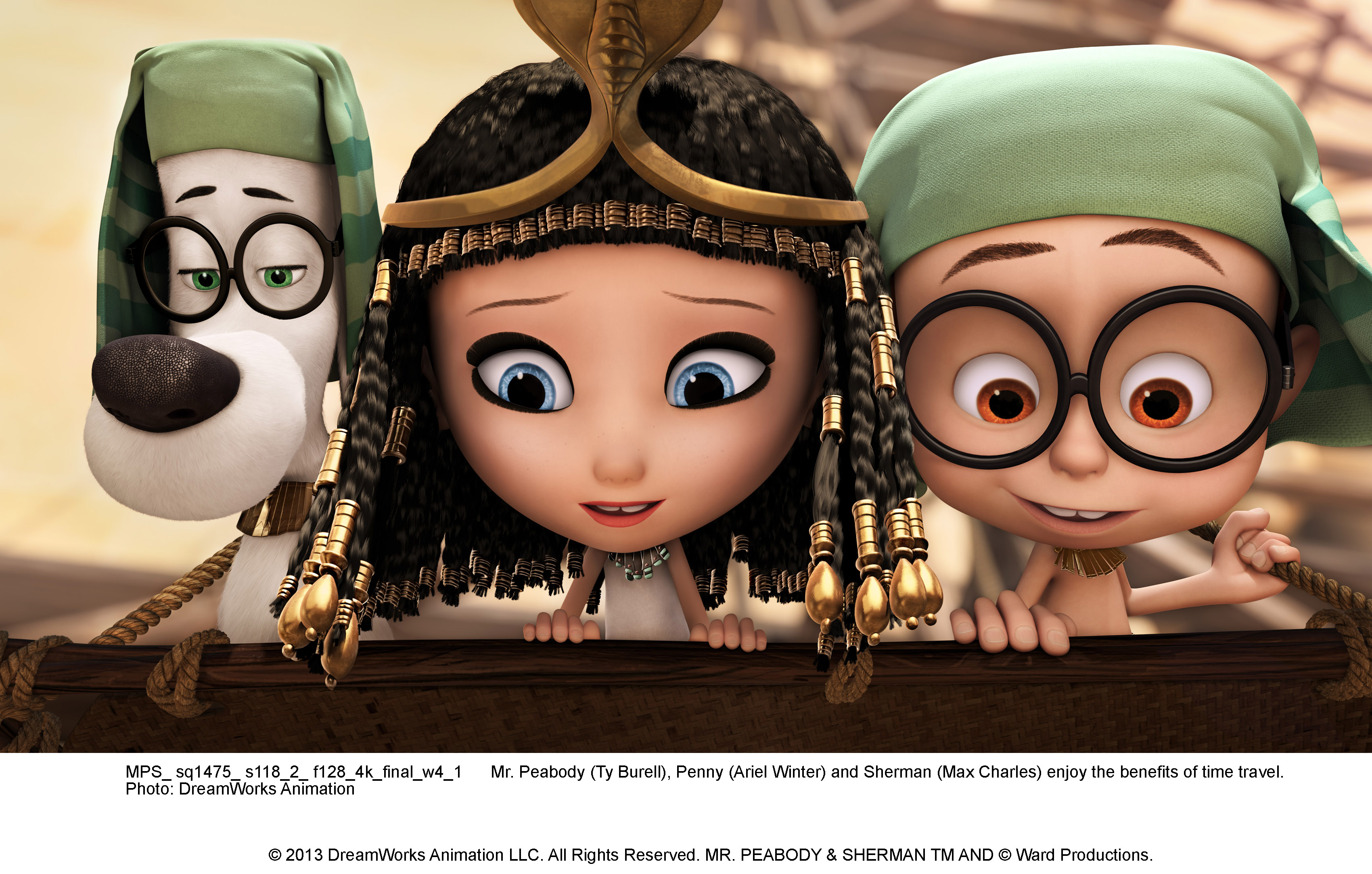 Ty Burrell, Ariel Winter, and Max Charles in Cuộc Phiêu Lưu Của Mr. Peabody & Cậu Bé Sherman (2014)