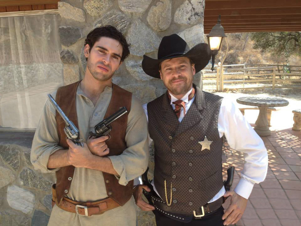 William McNamara as John Henry "Doc" Holliday & Oliver Rayón as Florentino "Indian Charlie" Cruz filming on location for DOC HOLLIDAY'S REVENGE. 