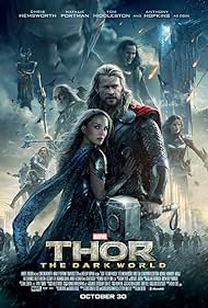 Anthony Hopkins, Natalie Portman, Christopher Eccleston, Tadanobu Asano, Idris Elba, Ray Stevenson, Tom Hiddleston, Zachary Levi, Chris Hemsworth, and Jaimie Alexander in Thor 2: Thế Giới Bóng Tối (2013)